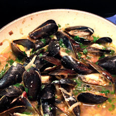 Southern Spring Moules with Cornbread Batons
