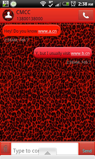 GO SMS - Red Leopard SMS