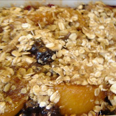 Blueberry Peach Almond Crisp