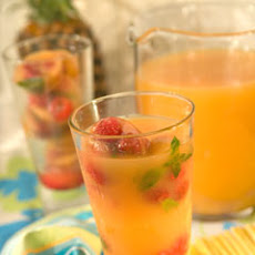 Tropical Punch With Fruity Tea Ice Cubes