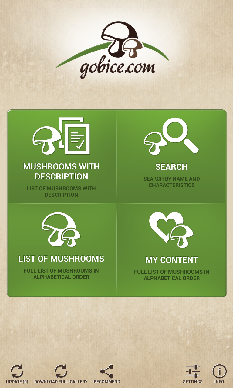 Android application Mushrooms Sync screenshort