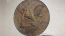 Viking Ship Carved Mural