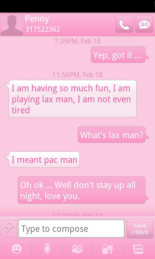 Pink GO SMS Theme