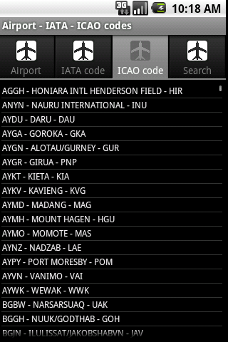 Airport codes PRO