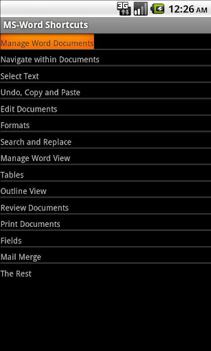 MS Word Shortcuts