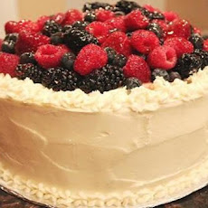 Mixed-Berry Chiffon Cake with Almond Cream Cheese Frosting