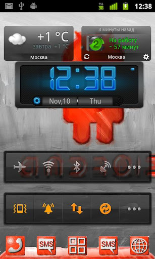 red oil theme go launcher ex