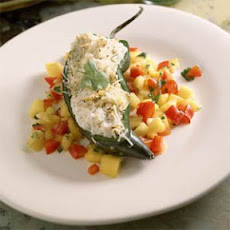 Crab-Stuffed Poblano Chiles With Mango Salsa