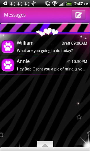 【免費個人化App】GO SMS Zebra Love Theme 2 PRO-APP點子