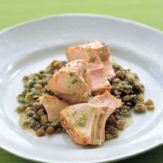 Roasted Salmon With Lentils