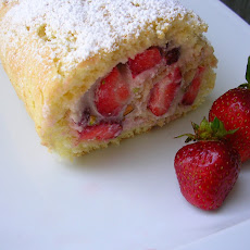 Strawberry-Ricotta Roulade with Pistachios