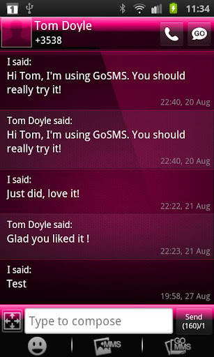 GOSMS Theme Dark Pink Gloss