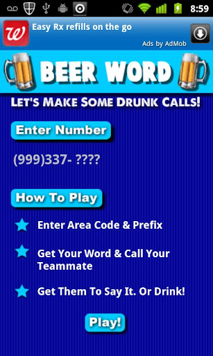 Beer Word Drinking Game