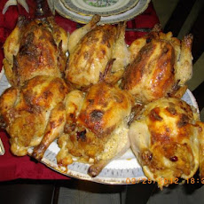 Roast Cornish Game Hens With Savory Fruit Stuffing