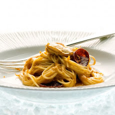 Angel-Hair Pasta with Sauteed Oysters and Chorizo