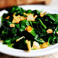 Spinach with Garlic Chips