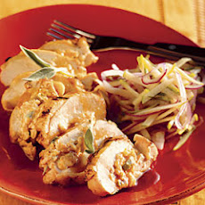 Smoked-Cheddar-Stuffed Chicken with Green Apple Slaw