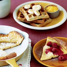 Baked Sunday Pancake with Raspberry Sauce