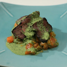 Smokey Filet with Serrano-Papaya Salsa and Serrano-Mint-Cilantro Chutney