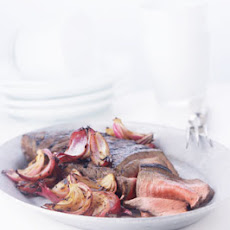 Grilled Balsamic-Marinated London Broil with Red Onions