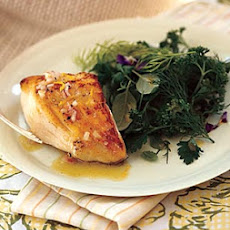 Sauteed Black Cod with Shallot-Lemon Vinaigrette and Fresh Herb Salad