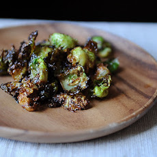 Crispy Fried Brussels Sprouts with Honey and Sriracha
