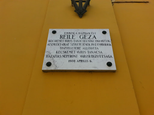 Reile Géza emléktábla