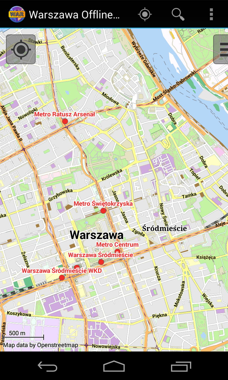 Android application Warsaw Offline City Map screenshort