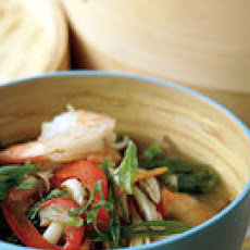 Basil-Steamed Shrimp with Soba Noodles