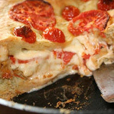 Herbed Focaccia Stuffed With Tomato and Provolone Cheese