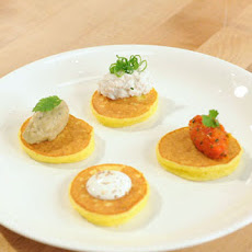 Yukon Gold Potato Blini with Eggplant Caviar