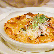 Baked Pasta with Tomato, Cream, and Five Cheeses