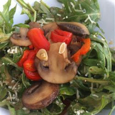 Roasted Portobello, Red Pepper, and Arugula Salad for One