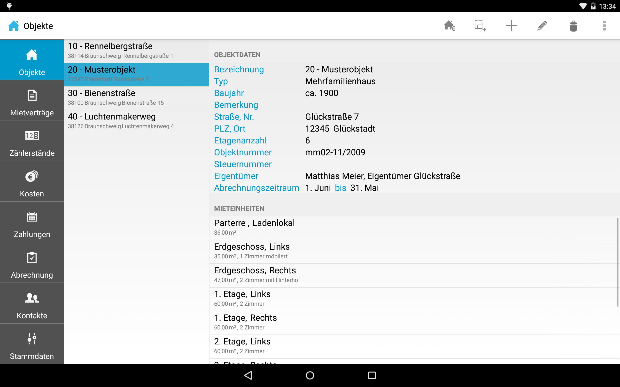 Android application App4Immo Nebenkosten screenshort