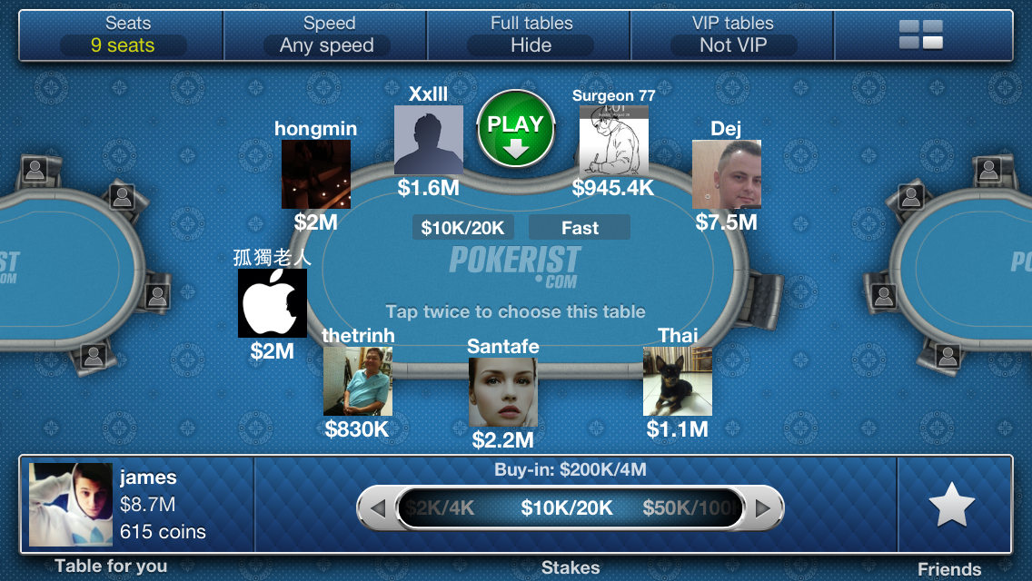 Android application Texas Poker Lite screenshort