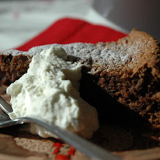 Chocolate Walnut Fig Cake with Grappa and Cardamom Cream