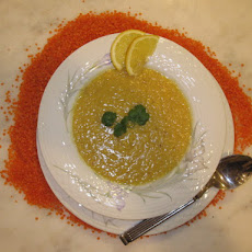 Lemony Red Lentil Soup with Coriander, Cumin & Garlic (Addes Soup)