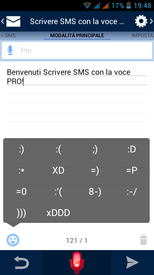 Android application Write SMS by voice screenshort