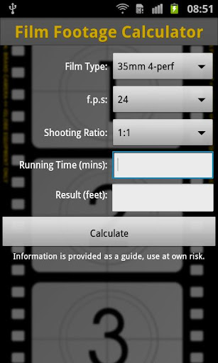 Film Footage Calculator