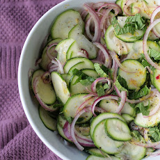 Marinated mint zucchini salad