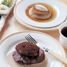 Coffee-Cardamom Flans with Orange Crème Fraîche