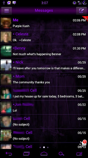 GO SMS Pro Purple Kush Theme
