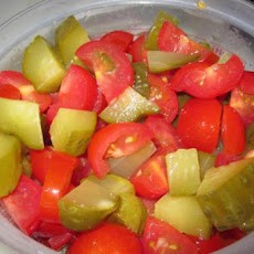 Tomato and Pickled Dill Cucumber salad