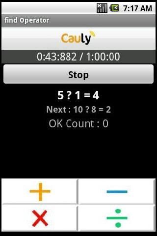 find arithmetic Operator Game