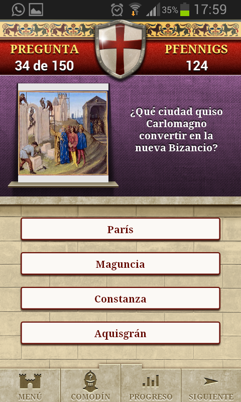Android application Genius Quiz Middle Ages screenshort