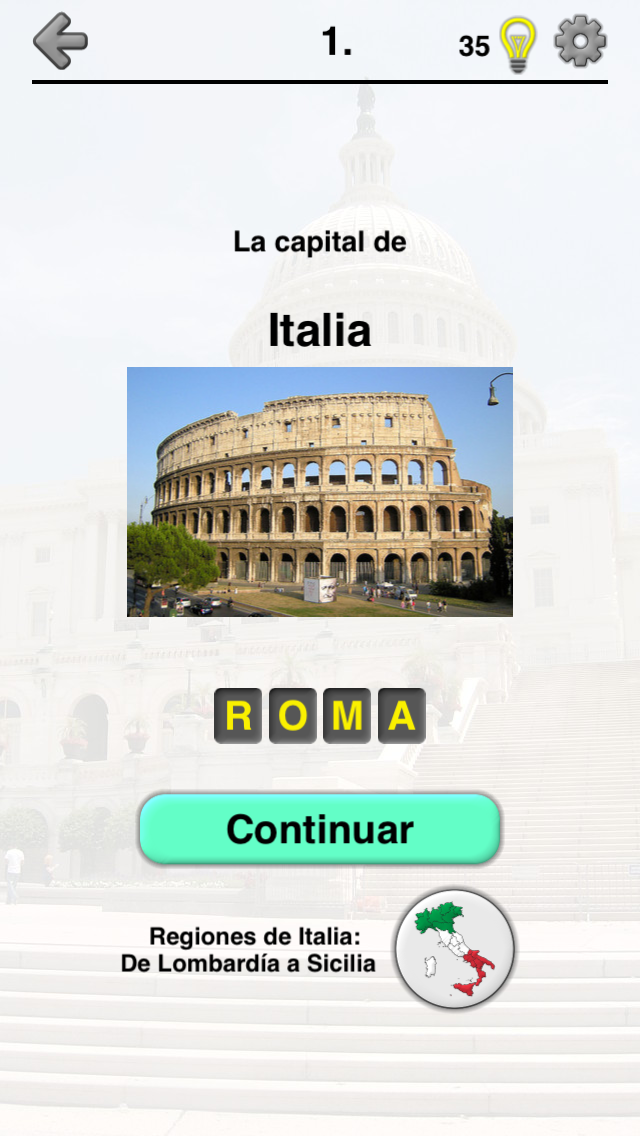 Android application Capitals of All Countries in the World: City Quiz screenshort