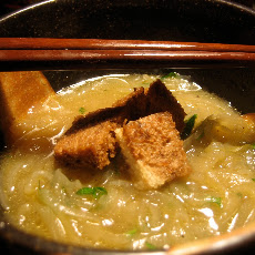 Melted Sweet Onion Soup with Dark Rye Croutons