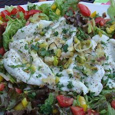 Sole on Leeks with Salad