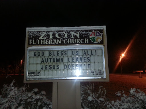 Zion Lutheran Church Sign 
