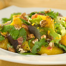 Balsamic Oranges With Pecans On Mixed Greens